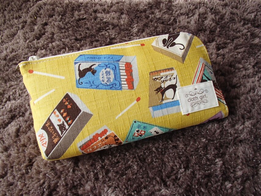 PS Vita(PSP)ポーチ◆黒猫カフェ・バーキャット(黄)