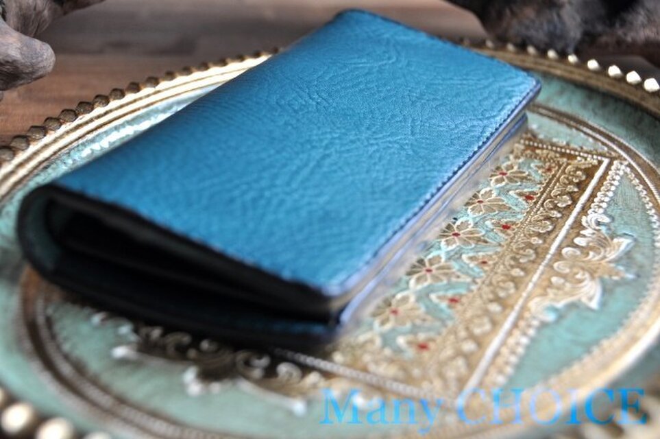 イタリアンオイルレザーアリゾナ・長財布（ターコイズ）