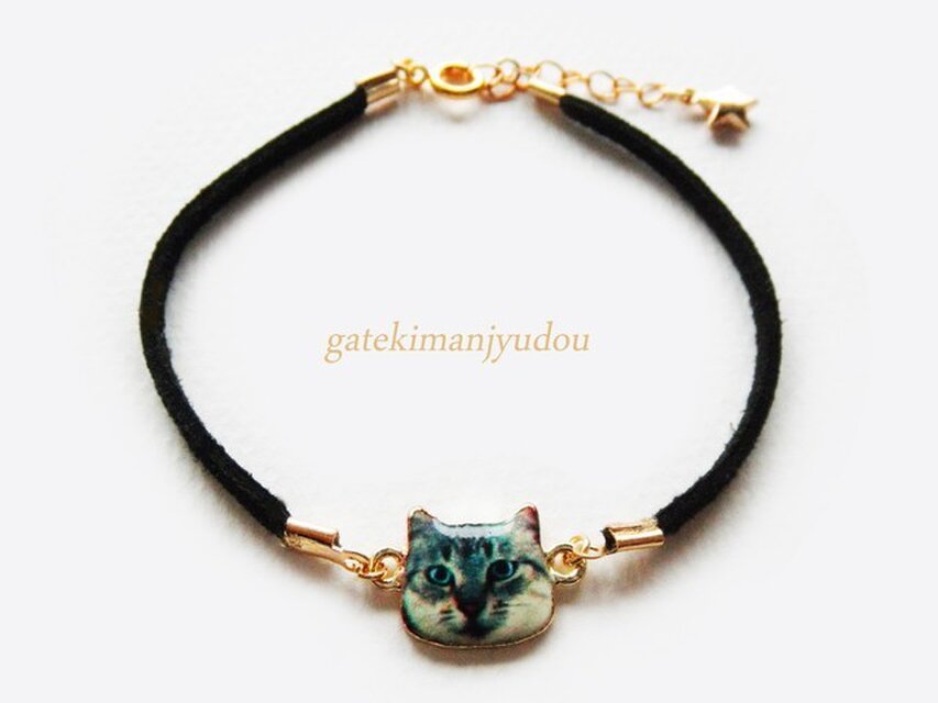 CAT☆FACEスエードブレスレット【サイズ変更可】