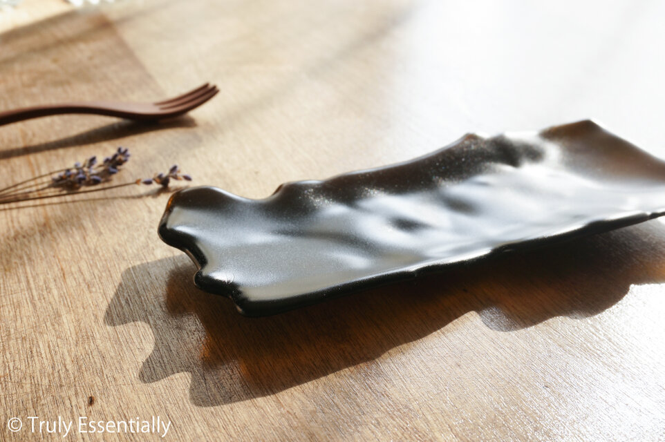 ガラスのお皿 - 「 茶色のガラス 」● 18×8 (cm) ● 茶色