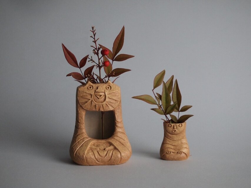 　【猫大師とその弟子】　花生けセット