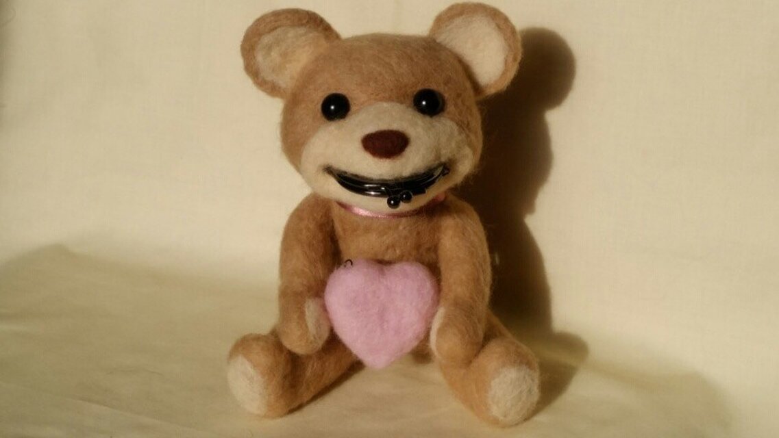 くまのがま口小物入れ(中)