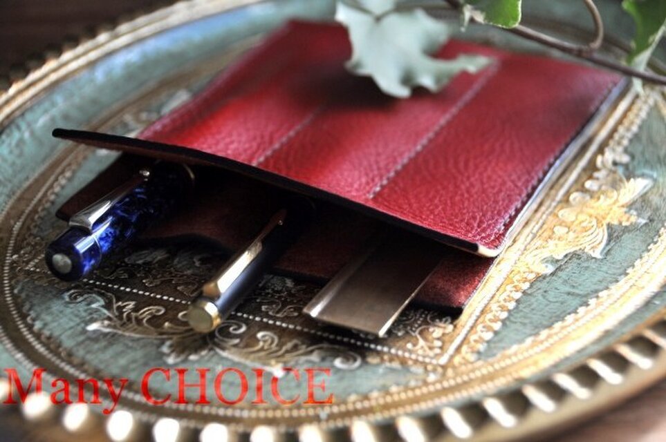 イタリアンオイルレザー・アリゾナ・3本差ペンケース（マルボロ）