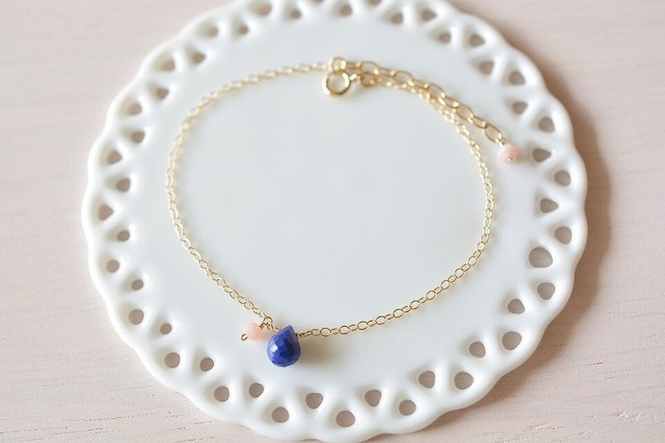 SALE〉14kgf＊アミュレット～ラピスラズリのブレスレット