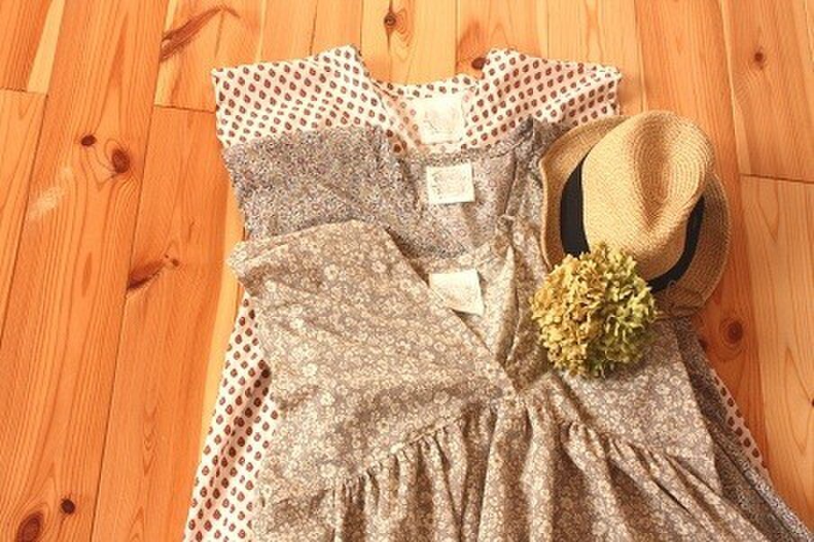 春のギャザーワンピース