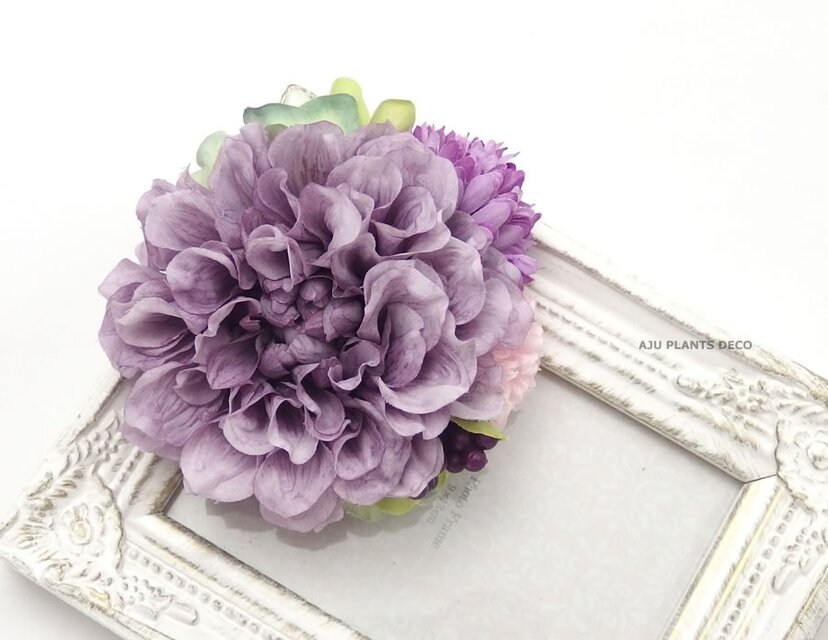 コサージュ(1117)～ダリア（藤色）～ 10X10
