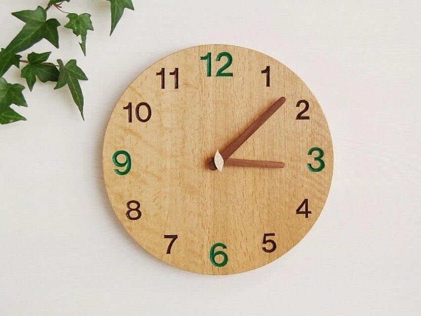 直径28cm 掛け時計 ｵｰｸ【1703】