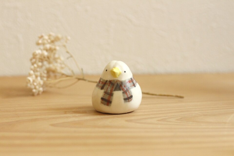 【冬限定】シロマル（マフラー/タータンチェック）国産ヒノキの木箱入り