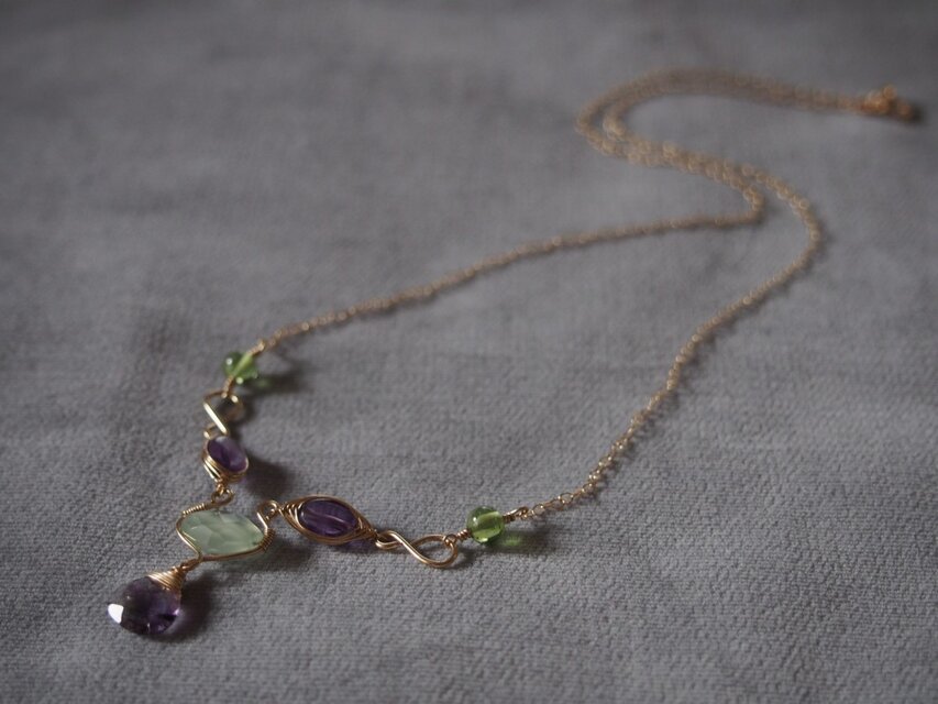 14kgf 希少アメジストネックレス k14gf