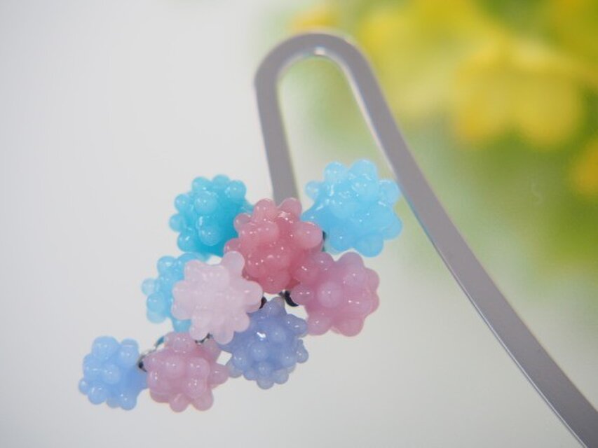 こんぺいとうじゃらじゃらブックマーカー　ピンク系×青系