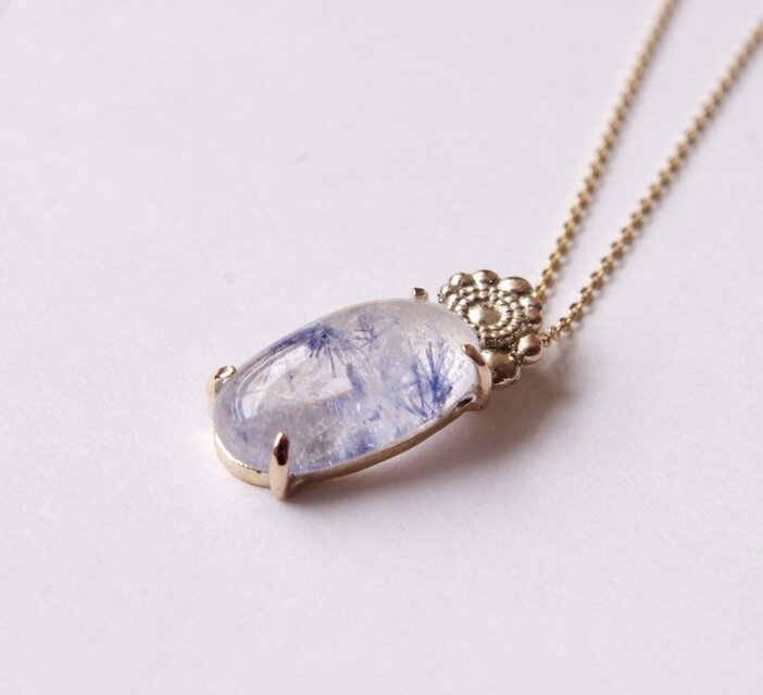 デュモルチェライトインクォーツ K10ネックレス BATU（ﾊﾞﾄｩ）