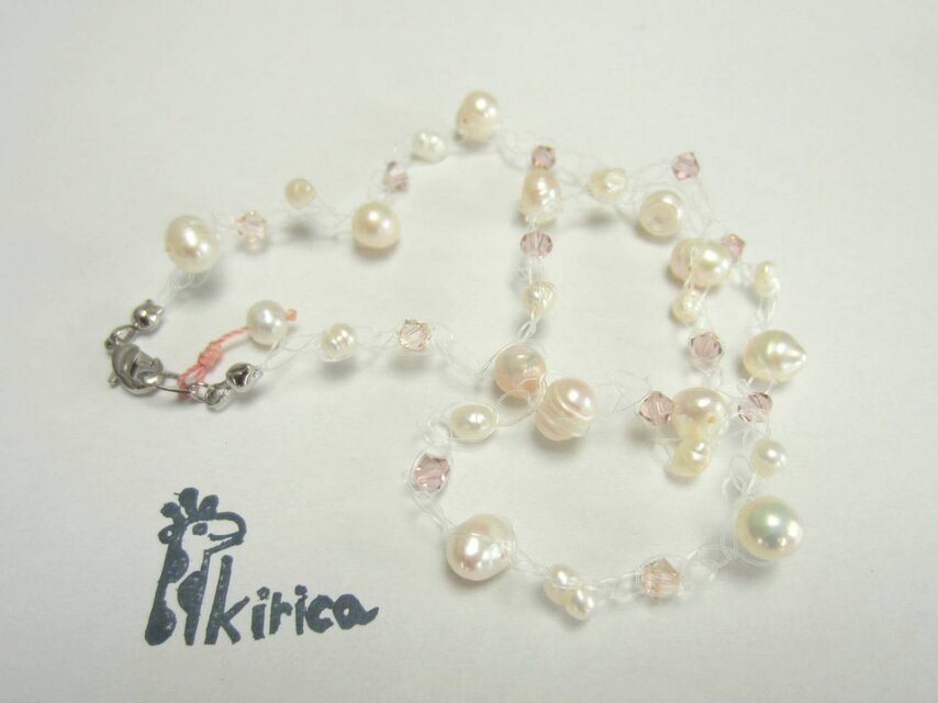 パールとスワロのチョーカー＆ブレスレット