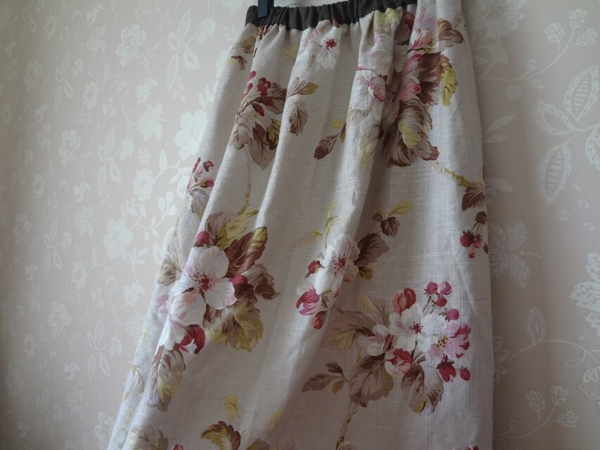 ヨーロッパリネンのフレアースカート☆English flower