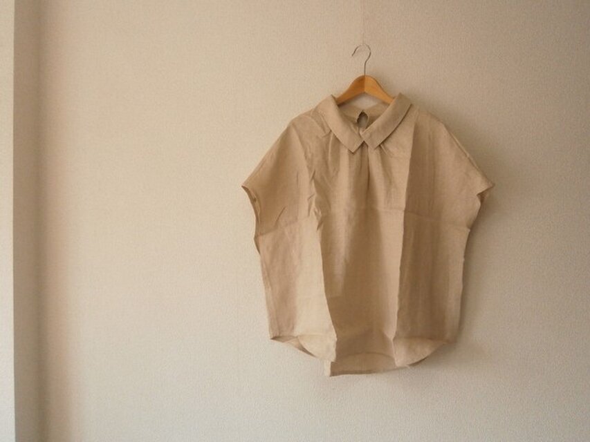 ★en-enフランスリネン・襟付きプルオーバー・綺麗な織り