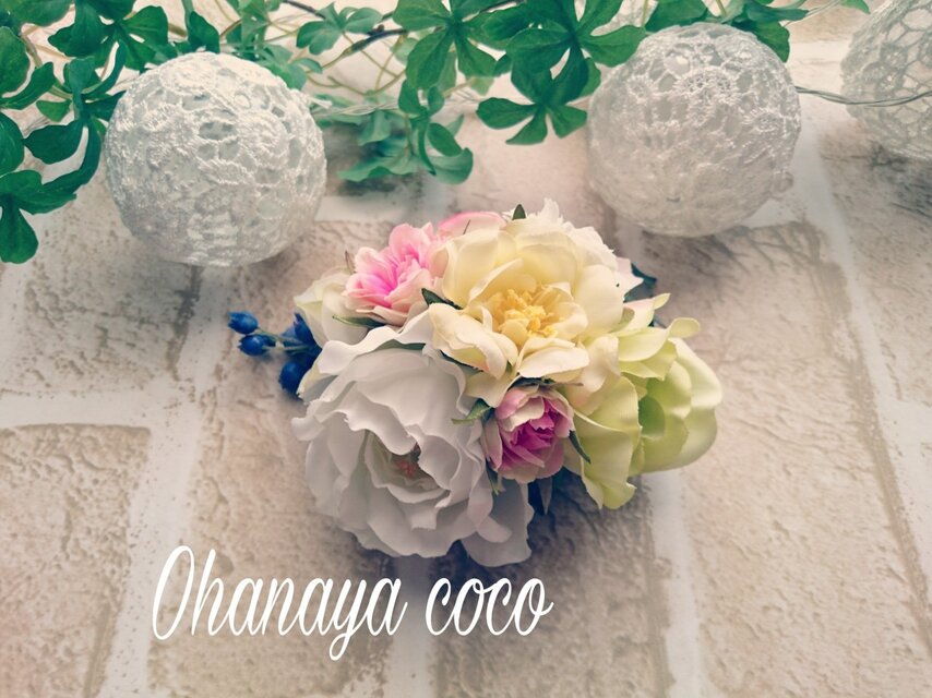 華やかローズのfunwariコサージュ No10