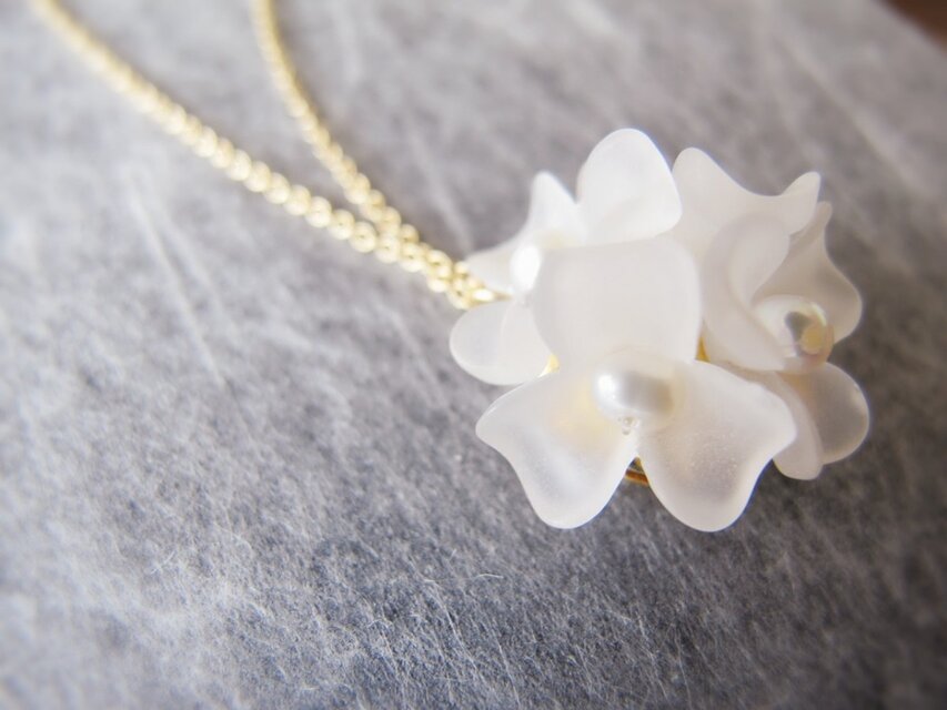 K18 淡水パール 花モチーフ ネックレス K18 淡水パール 花モチーフ ネックレス