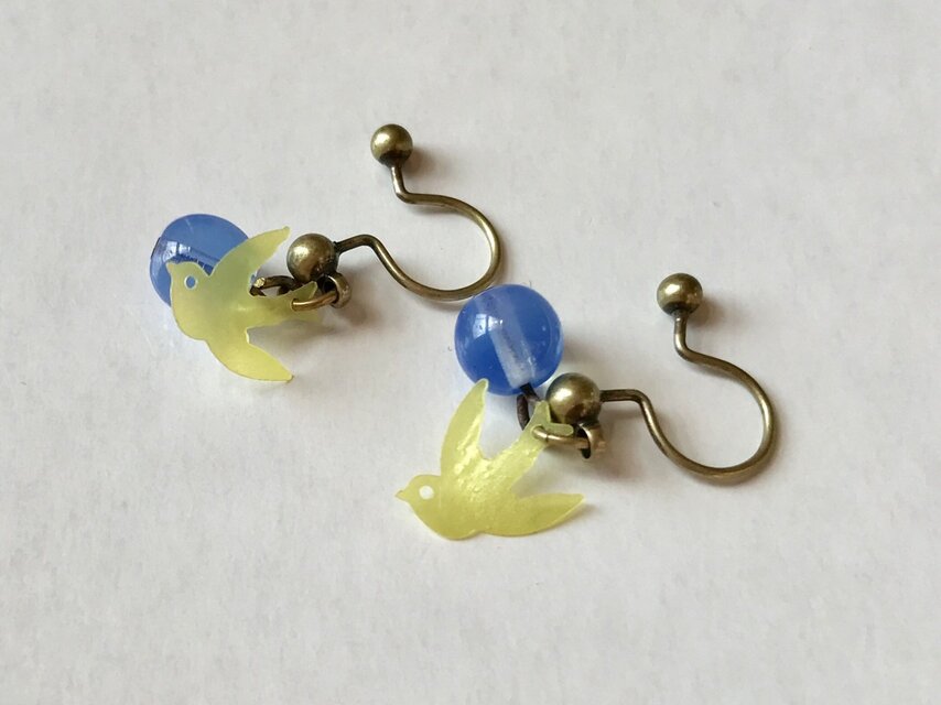 ノンホールピアス No.765つばめと木の実3/8
