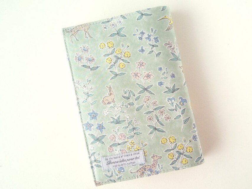 リバティ 文庫 ブックカバー ミルフルール アイスミント