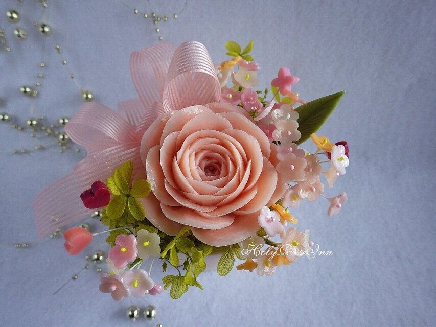 【受注彫り】石鹸のバラかざり。ソープカービング