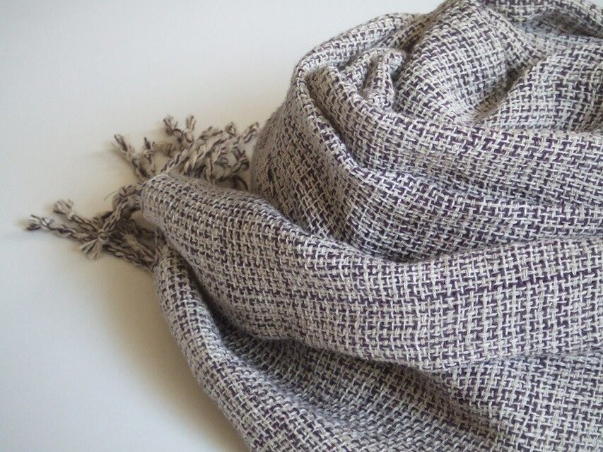 手織りストール・・ライラック