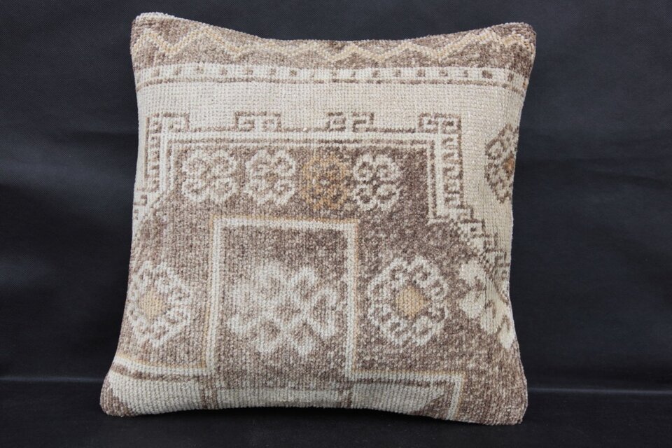 45 cm アンティークカーペットピロー・ハンドメイドクッションカバー