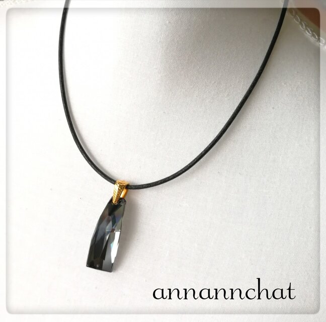 稀少スワロフスキー　大粒35mm  grand Crystalactite  ネックレス】☆1個かぎり