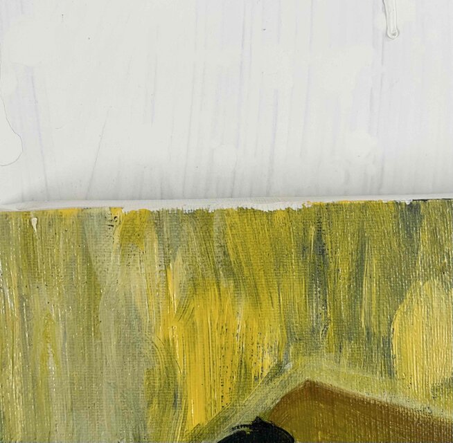 原画「痒い背中」サムホール・油彩画 | iichi 日々の暮らしを心地よく