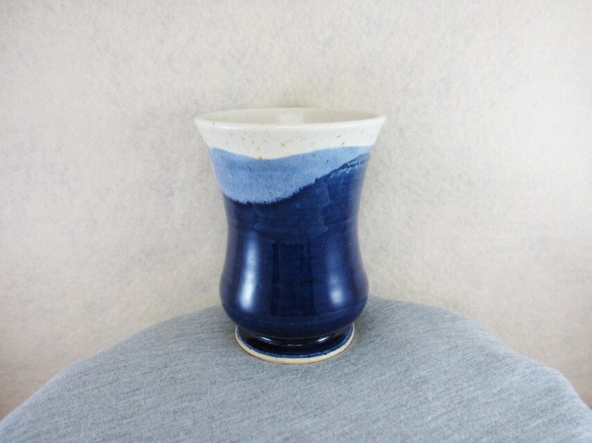 陶器ゴブレット 朝顔型（青・白：再販）