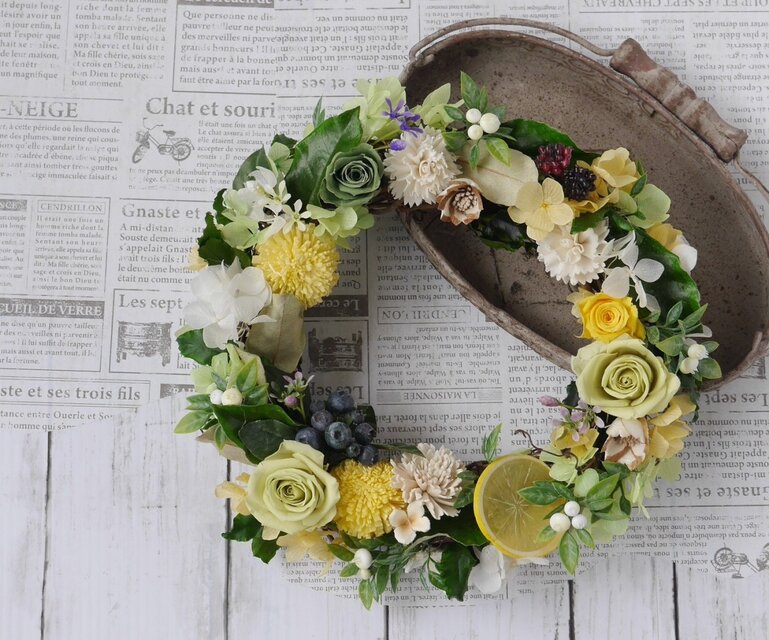 ポタジェ風グリーンリース