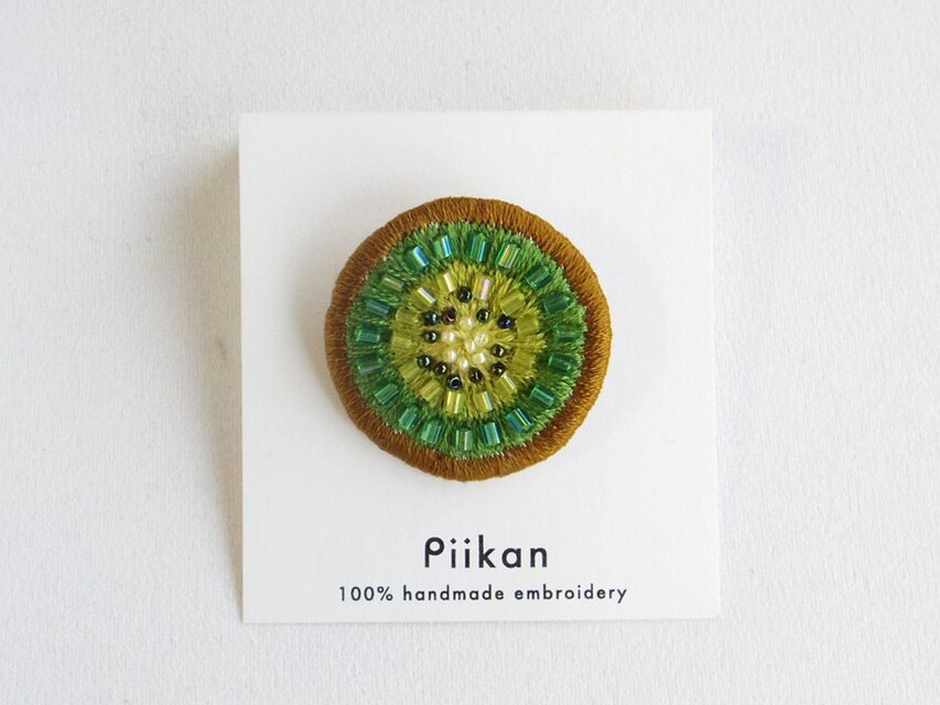 【フルーツシリーズ】キウイのブローチ