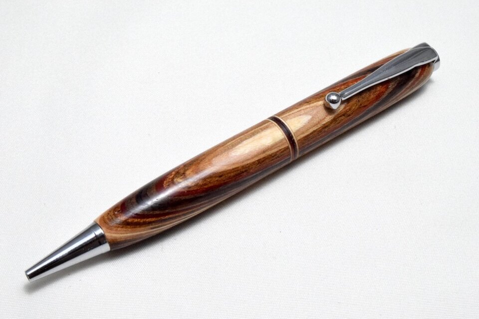 【積層寄木】手作り木製ボールペン スリムライン CROSS替芯