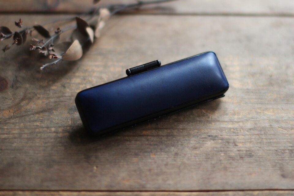 藍染革[migaki] 13.5mm径 印鑑ケース