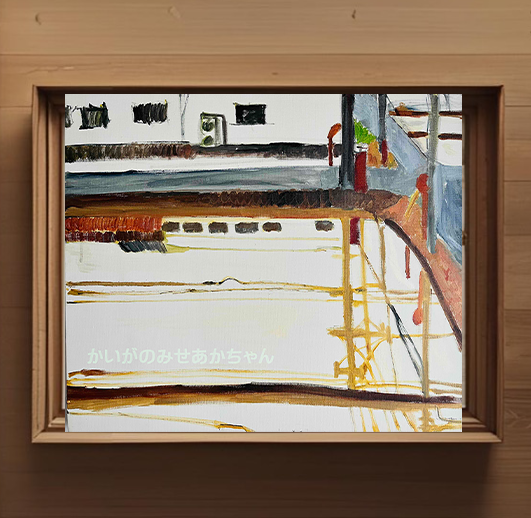 原画「田植え前の水田」F10・油彩画