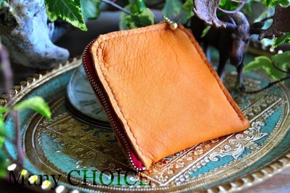 やみつきエルクのL型財布（黄茶）