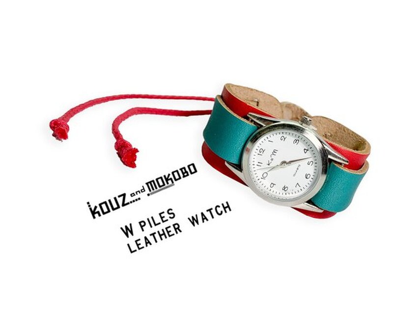 △WPILES 白Tに合わせると最高な赤と青「Wパイルズ 腕時計」金属 ...