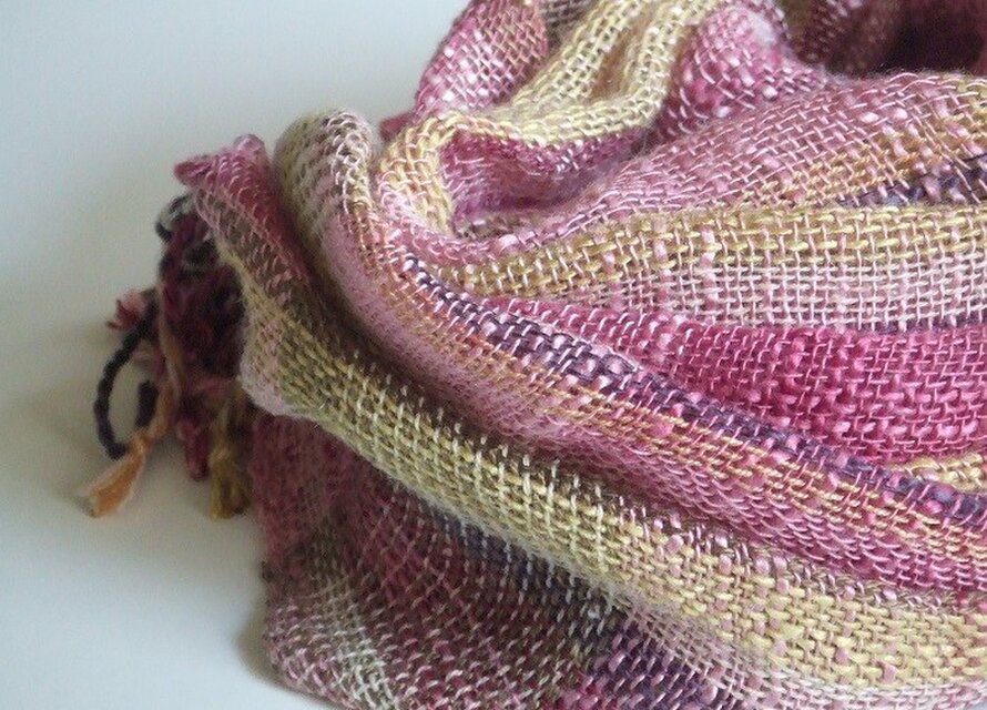 「Tさまご依頼品」手織りシルクストール・・ハーベストⅰ