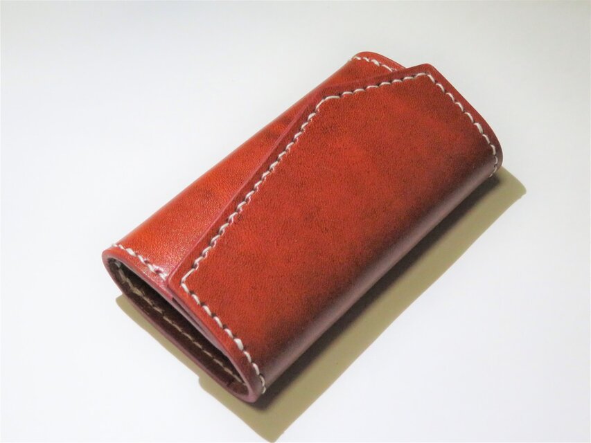 ルガトーレザーのキーケース（橙）