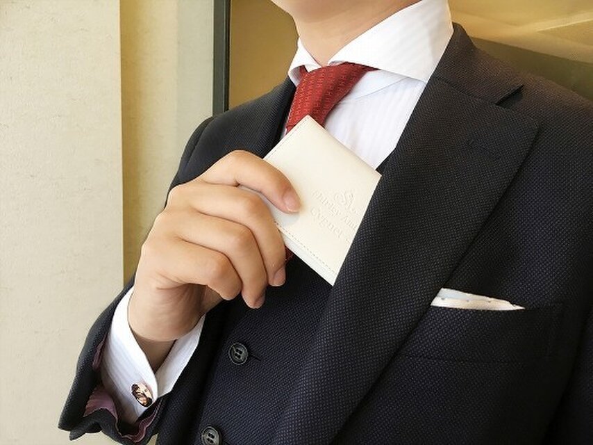 【SOLD OUT】本革 カードケース "Cygnet"  シグネット ホワイト