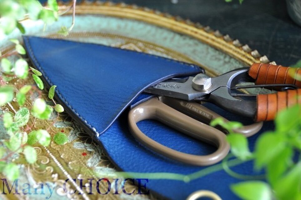 イタリアンオイルレザー・フローリストケース（アルノブルー）