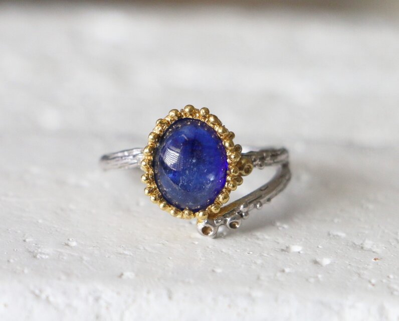 アンティークスタイル＊ブルーサファイア　指輪＊15号　SV