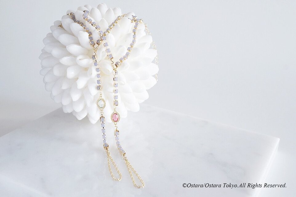 【Procida】Ring/Finger Bracelet(Fuchsia/Erinite)