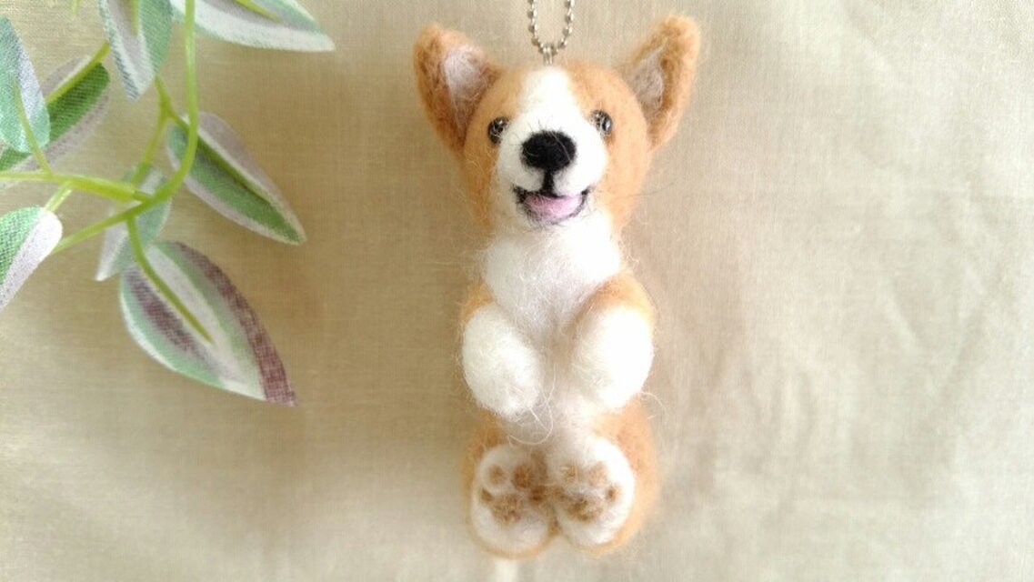 羊毛コーギー*ミニマスコット*チェーンストラップ付