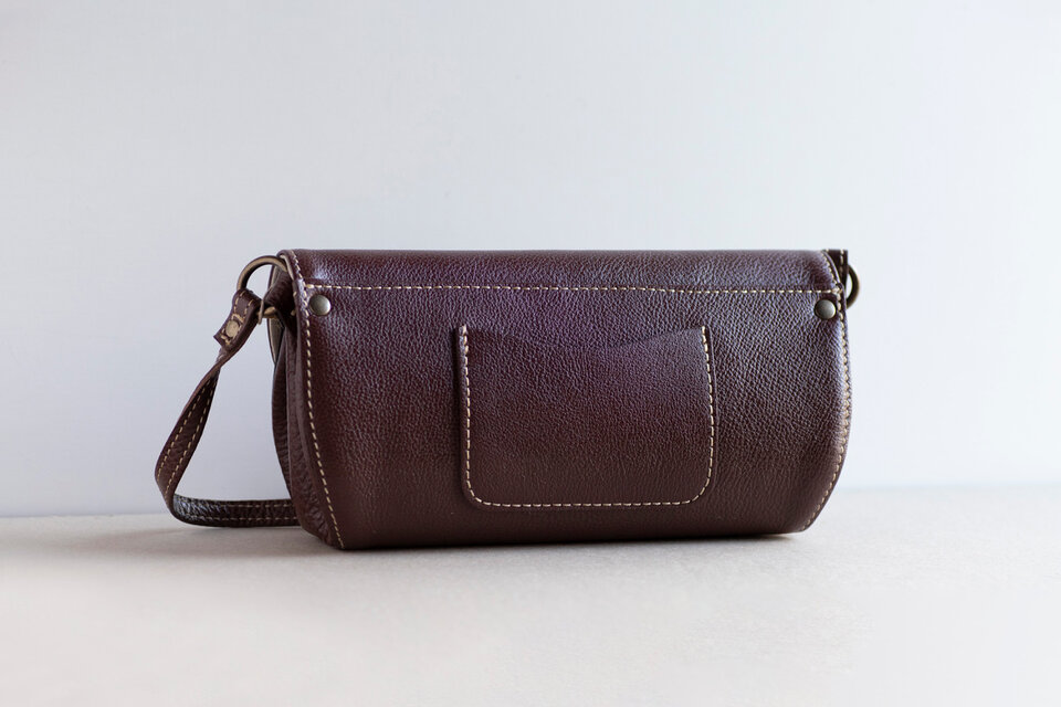 改良版』姫路レザー コロンと丸いショルダーバッグ シュリンクレザー