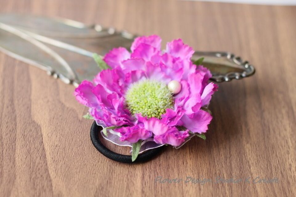 再販：スカビオサのヘアゴム（PA)