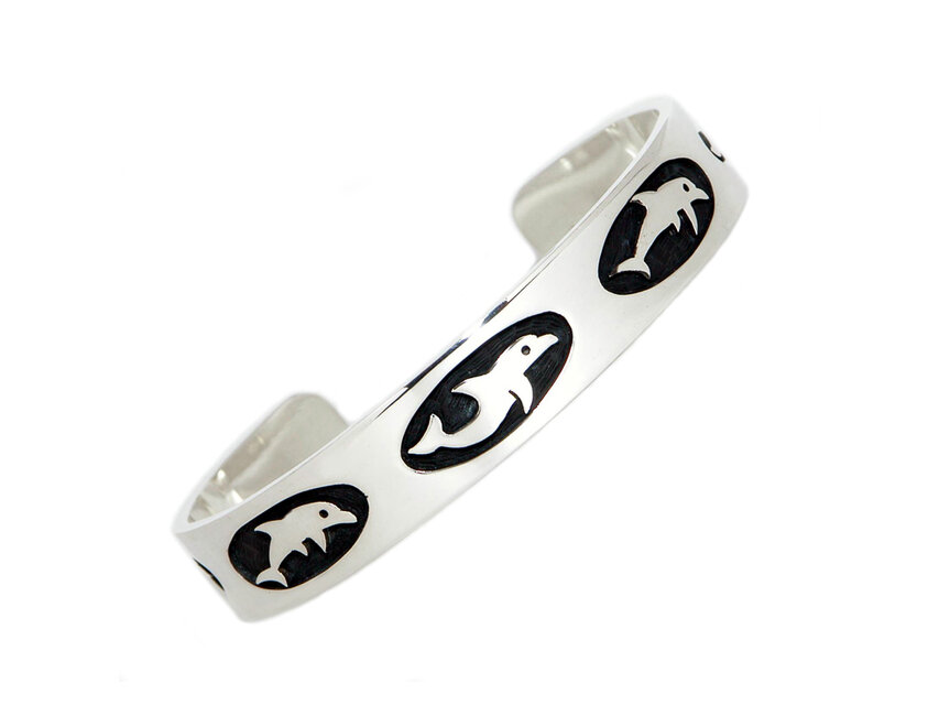 イルカのシルバーバングル［受注製作］