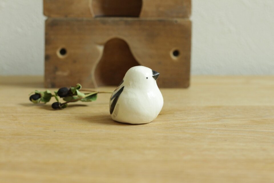 シマエナガ （マット）国産ヒノキの木箱入り 727