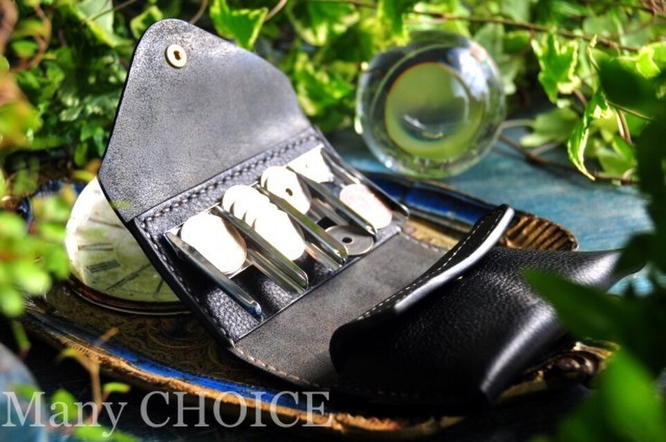 イタリアンオイルレザーアリゾナ・コインキャッチャー財布（改）（黒）