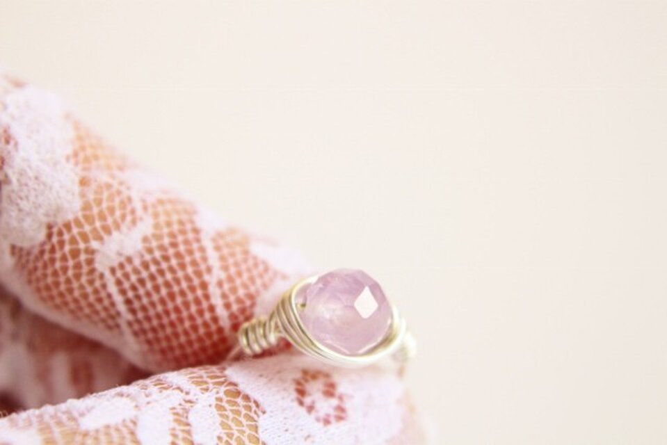 ラベンダーアメジスト　Wire　Ring　