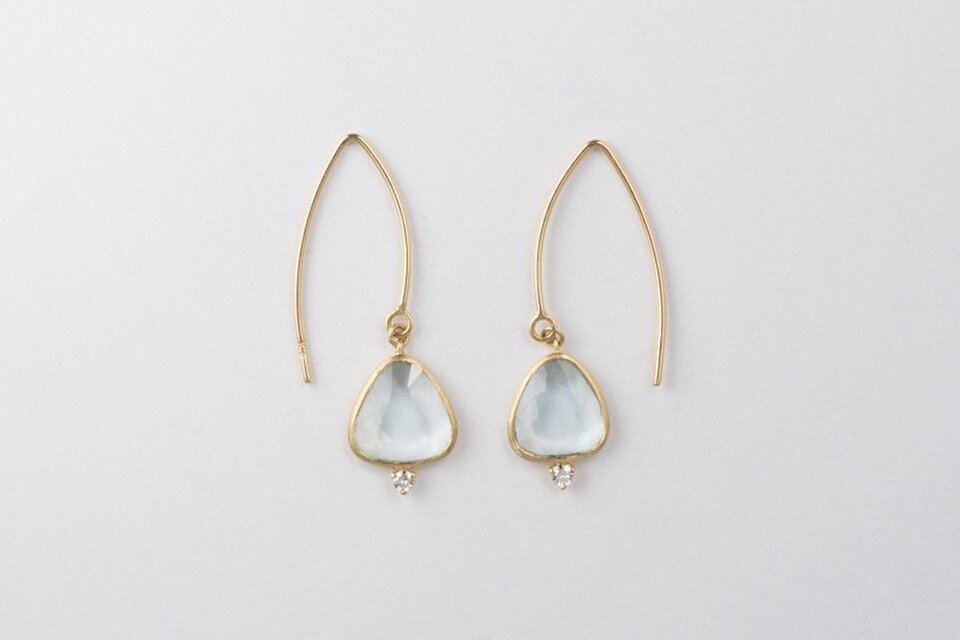 Duras アクアマリンダイヤモンドピアス