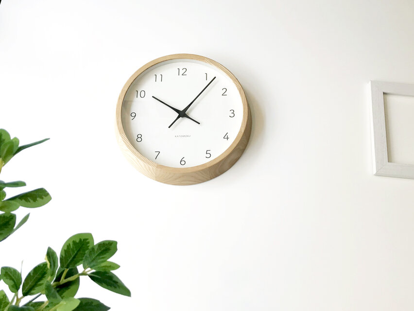 KATOMOKU muku clock 7 ナチュラル km-60NA 掛け時計 木製 無垢材